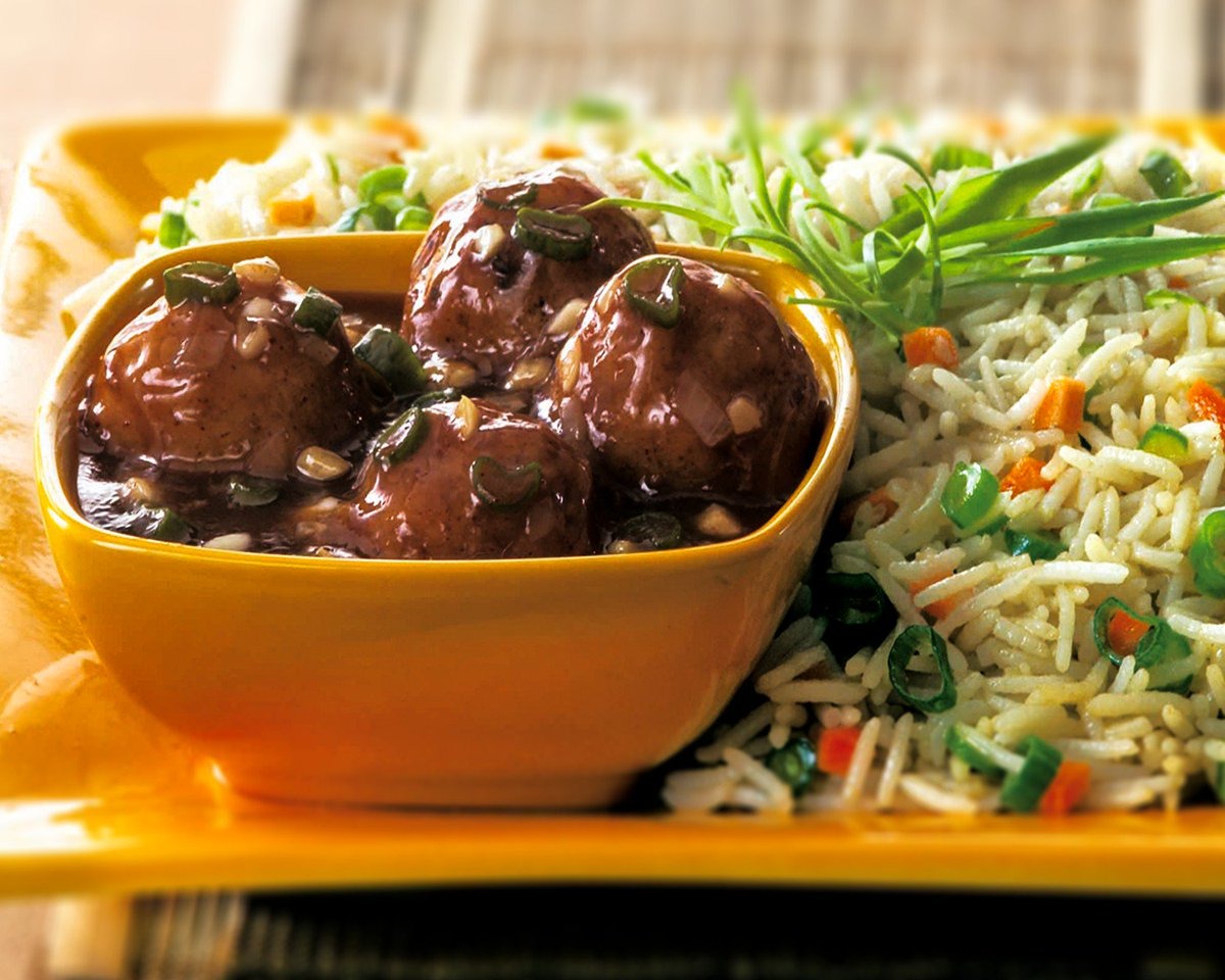 Rice with vegetable Manchurian